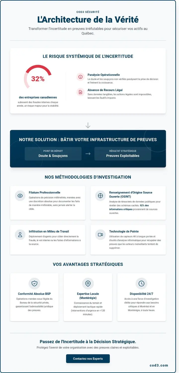 Enquêtes privées à Saint-Jean-Sur-Richelieu et Montréal : L'architecture de la vérité 