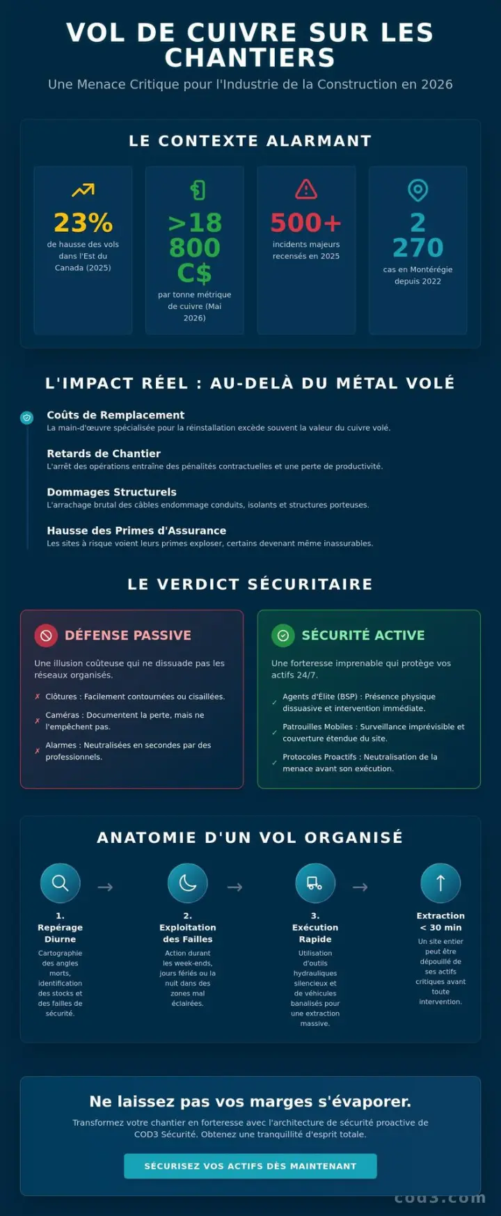 Comment prévenir le vol de cuivre sur un chantier : Stratégies de protection 2026 Comment prévenir le vol de cuivre sur un chantier : Stratégies de protection 2026