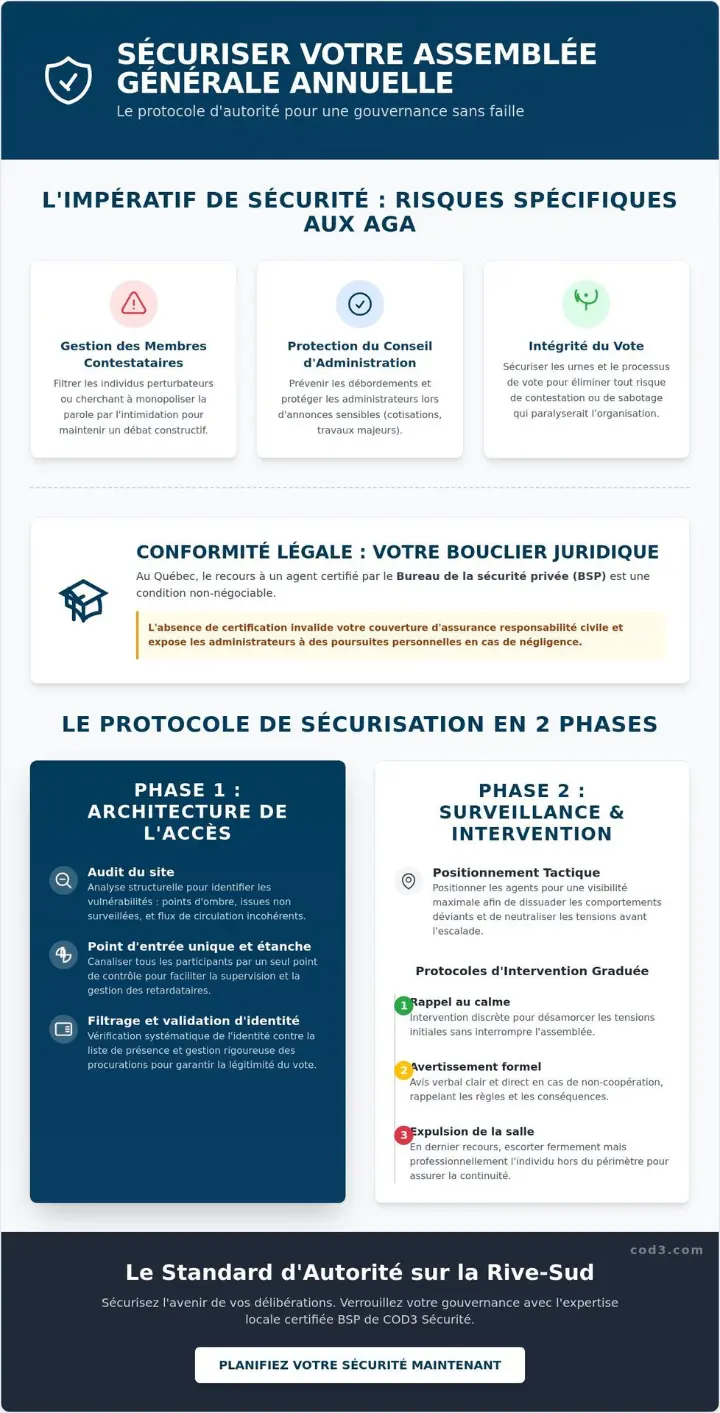 Checklist : Sécurité pour assemblée générale annuelle à Brossard en 2026 Checklist : Sécurité pour assemblée générale annuelle à Brossard en 2026