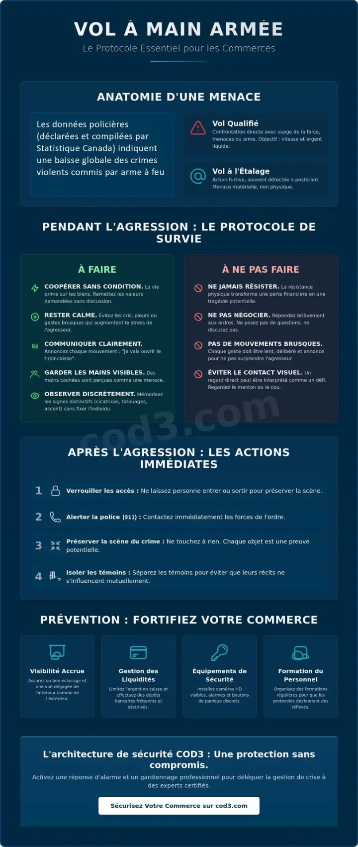 Procédure en cas de vol à main armée dans un commerce : Guide et Checklist de Sécurité Procédure en cas de vol à main armée dans un commerce : Guide et Checklist de Sécurité