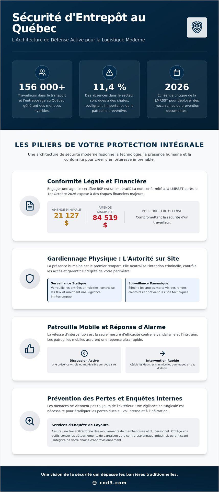 Sécurité pour entrepôt au Québec : Guide de protection intégrale 2026 Sécurité pour entrepôt au Québec : Guide de protection intégrale 2026